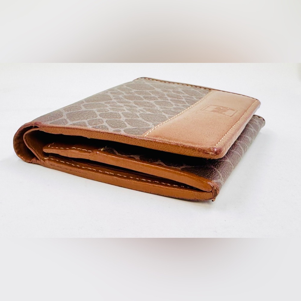 Nina Ricci Small Brown Leather Animal Print Wallet W/Optional Crossbody Chain - Picture 6 of 9